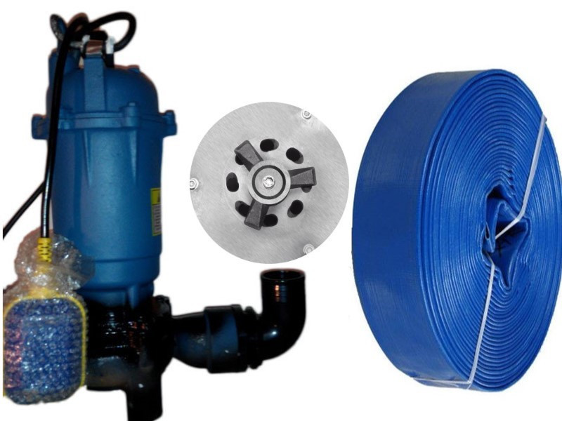 Фекальний насос чавунний корпус з ножами WQD 2.5 (ForWateR) + шланг 25м + сертифікат Польща, фото 1