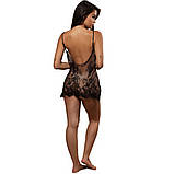 Гіпюровий пеньюар чорний, мереживний пеньюар чорний, фото 3