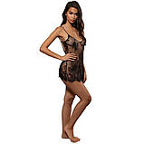 Гіпюровий пеньюар чорний, мереживний пеньюар чорний, фото 2