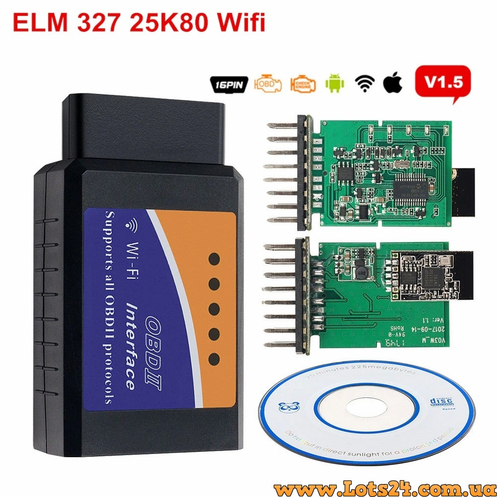 Автосканер wifi elm327 версія v1.5 чіп pic18f25k80 діагностичний сканер obd2 адаптер для діагностики авто iphone ios айфон android