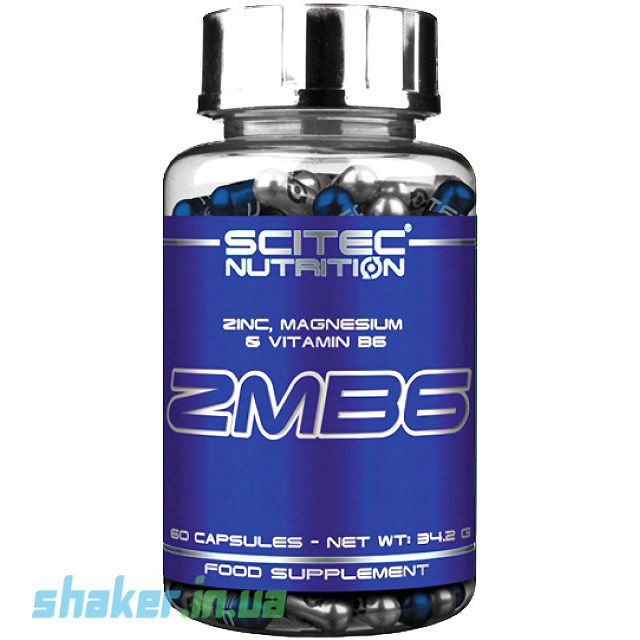 Цинк магній + Б6 Scitec Nutrition ZMB6 (60 капс) Скайтек