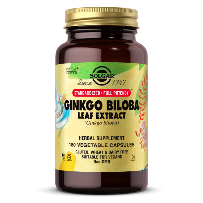 Натуральна добавка гінкго білоба Solgar SFP Ginkgo Biloba Leaf Extract, 180 капсул