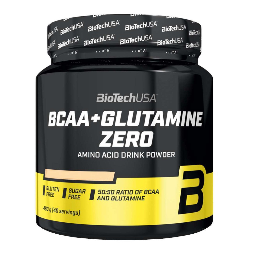 БЦАА Biotech BCAA + Glutamine ZERO (480 г) біотеч зеро з глютамином peach ice tea