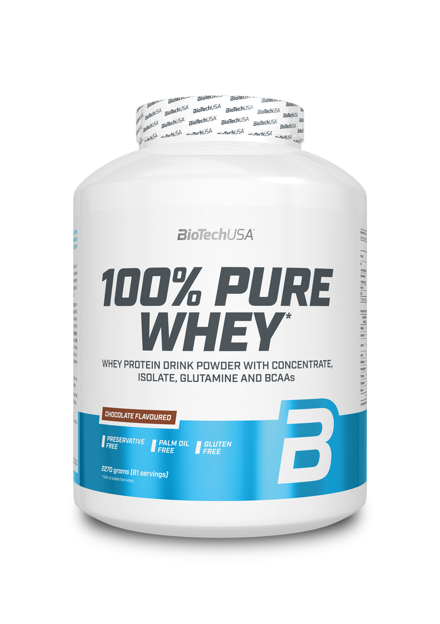 Сироватковий протеїн концентрат BioTech 100% Pure Whey (2270 г) біотеч пур вей cinnamon bun