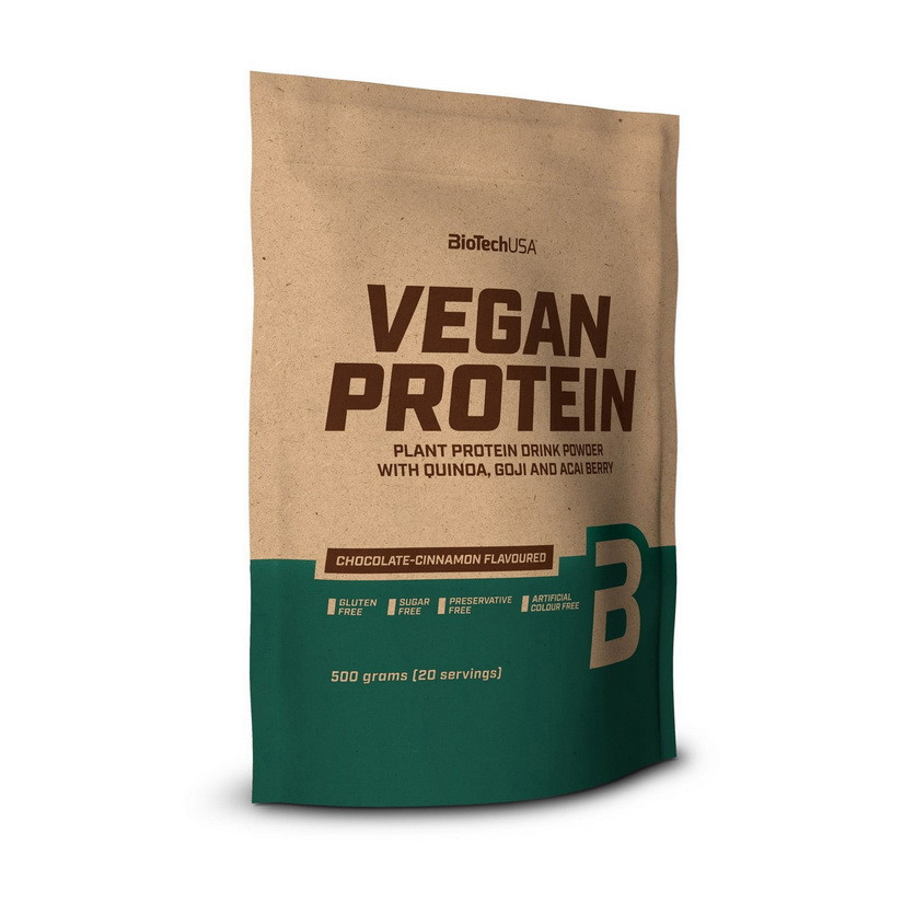 Рослинний протеїн BioTech Vegan Protein (500 г) біотеч веган шоколад-кориця