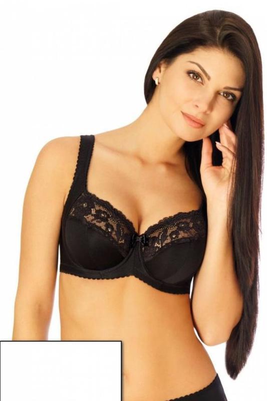 Бюстгальтер чорний з широкими бретелями та мереживом Латвія evrobra 735, фото 1
