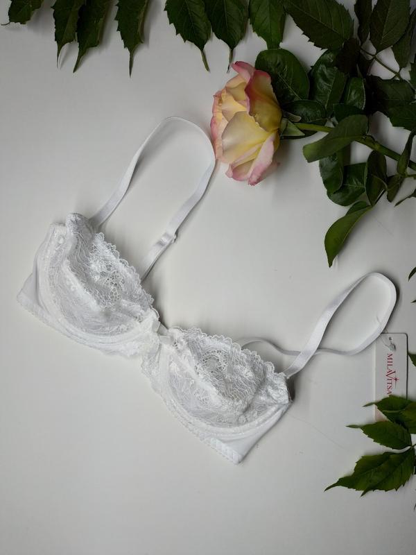 Бюстгальтер мереживний білий 85С milavitsa 123291 білорусь-мілавіца, фото 1