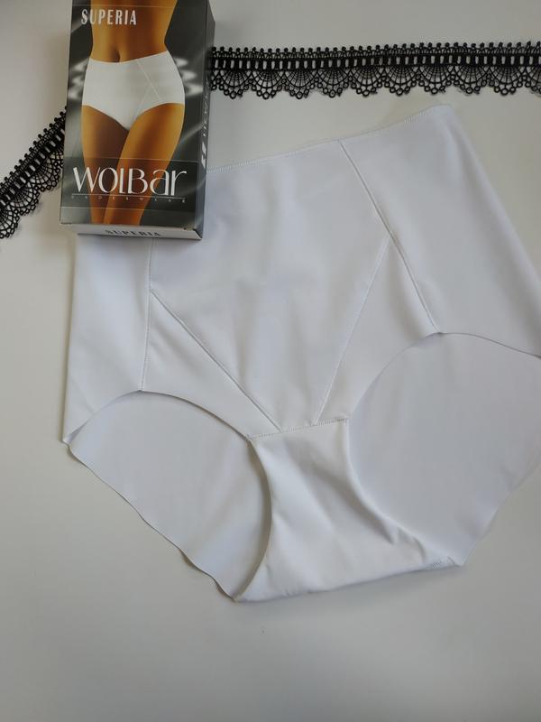 Високі білі з лазерним обробленням моделювальні трусики wolbar superia, фото 1