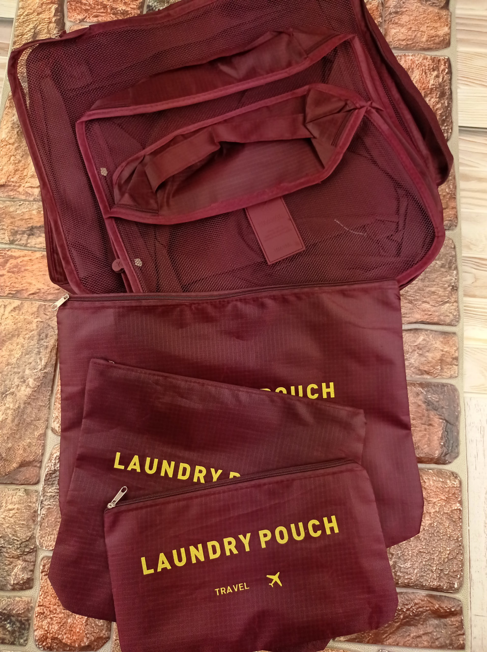 Дорожные сумочки чехлы для чемодана путешествий органайзеры Бордового цвета Оригинальные Фото - фото 4 - id-p1284154641