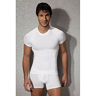 Стильная мужская футболка doreanse 2535 белая вискозная с круглым воротом коротким рукавомдоренс