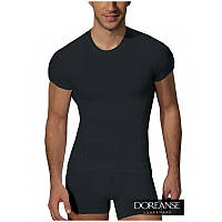 Черная приталенная мужская вискозная футболка дореанс -doreanse 2535