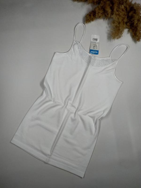 Модна біла бавовняна жіноча майка в розмірі XL. 50 naturana 2603, фото 1