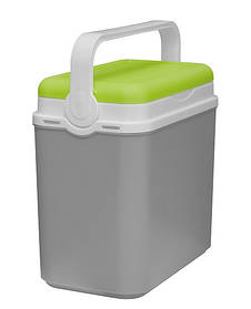 Ізотермічний контейнер Adriatic 12 л, термобокс компактний для пікніка та пляжу, Сірий із салатовим