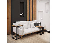 Прикроватный мобильный столик 2шт., кофейный стол металл в стиле loft Кофе брейк 2в1 Металл-Дизайн