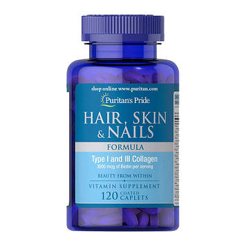 Hair, Skin & Nails (120 caplets) Puritan's Pride