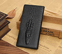 Модний жіночий клатч гаманець натуральна шкіра з крокодилом, жіночий клатч-гаманець крокодил шкіряний портмоне