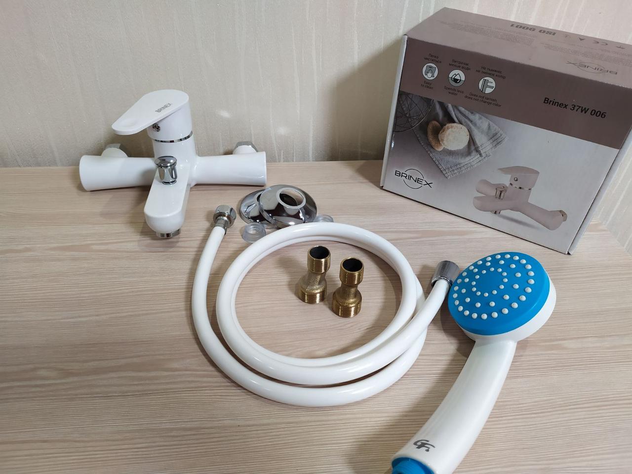 Змішувач для ванни та душу з пластику Brinex 37W 006-006 білий, фото 1
