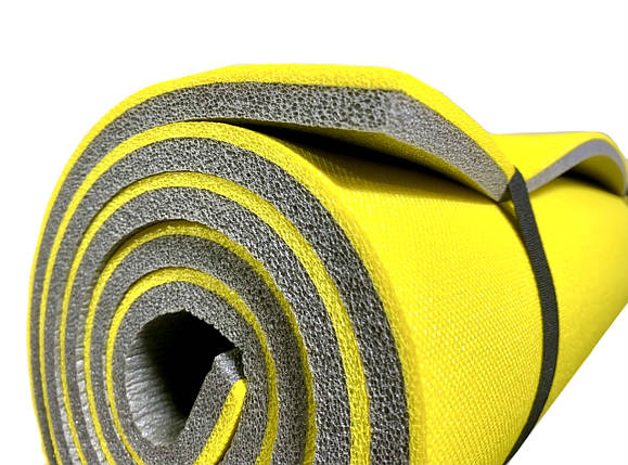 Килимок туристичний 10 мм двошаровий універсальний для походу і туризму 1800х600 мм, Yellow/Gray, фото 2