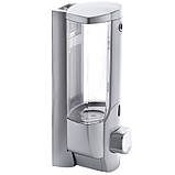 Дозатор для рідкого мила настінний сірий Zerix LR407 (ZX2718), фото 4