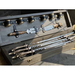 Шампура ручної роботи Шпаги в кейсі з бука.Шампура +ніж +вилка +чарки