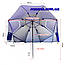 Пляжний зонт-намет, ідеальний і для риболовлі, туризму, кемпінгу, Ø 2,2 м, фото 7