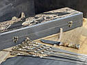 Набір шампурів ручної роботи "Морський бриз" з ножем, в розписному буковому кейсі, фото 2