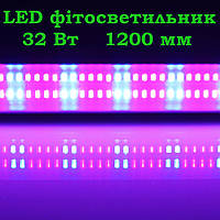 LED Фитосветильник 1200 мм 32 Вт T8-IP20-1.2 L 32W R:B=4:2 4 червоних 2 синіх