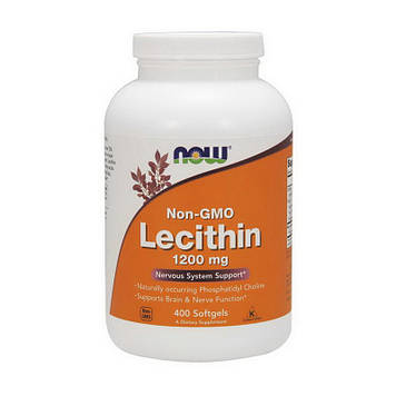 Соєвий лецитин Без ГМО Нау Фудс / Now Foods Lecithin 1200 mg Non - GMO (400 softgels)