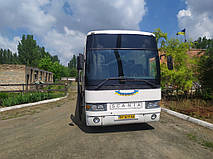 Производство и замена лобового стекла триплекс на автобусе Irizar Everest на шасси Scania K113 в Никополе (Украина). 2