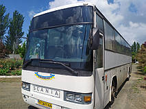 Производство и замена лобового стекла триплекс на автобусе Irizar Everest на шасси Scania K113 в Никополе (Украина). 4