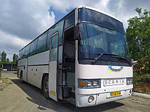 Производство и замена лобового стекла триплекс на автобусе Irizar Everest на шасси Scania K113 в Никополе (Украина). 7