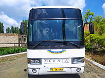 Производство и замена лобового стекла триплекс на автобусе Irizar Everest на шасси Scania K113 в Никополе (Украина). 8