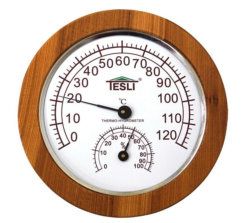Термогігрометр для сауни і лазні Tesli великий D 245 мм, фото 1