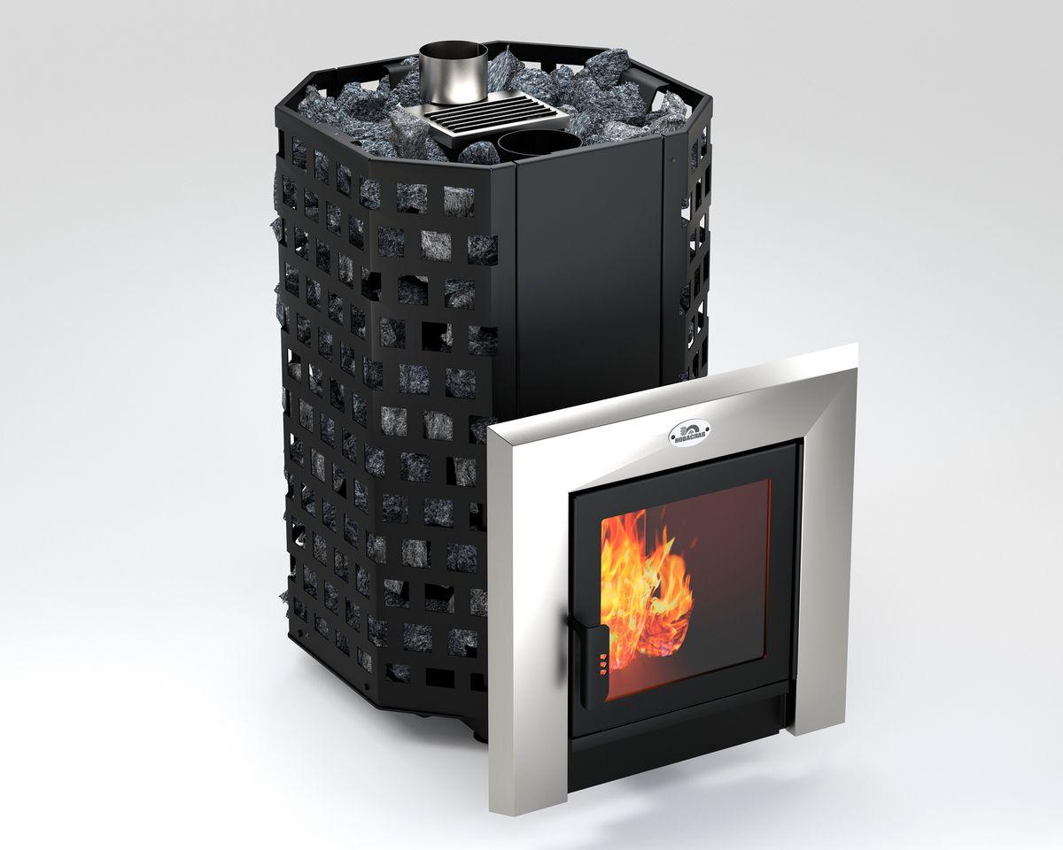 Піч для лазні та сауни НОВАСЛАВ "Гейзер" 26 куб. м зі склом 310х310мм, фото 1