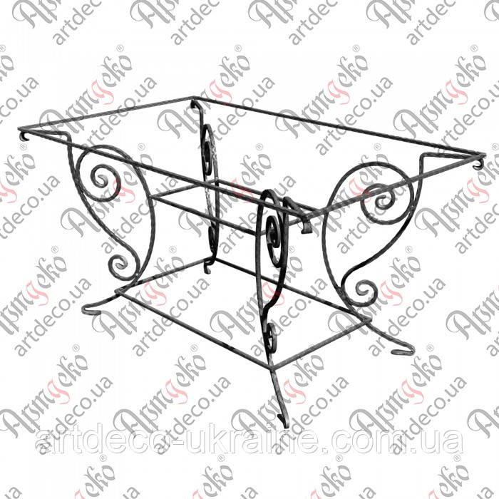 Стіл прямокутний кований 900х1500х800 Арт. 68.007, фото 1