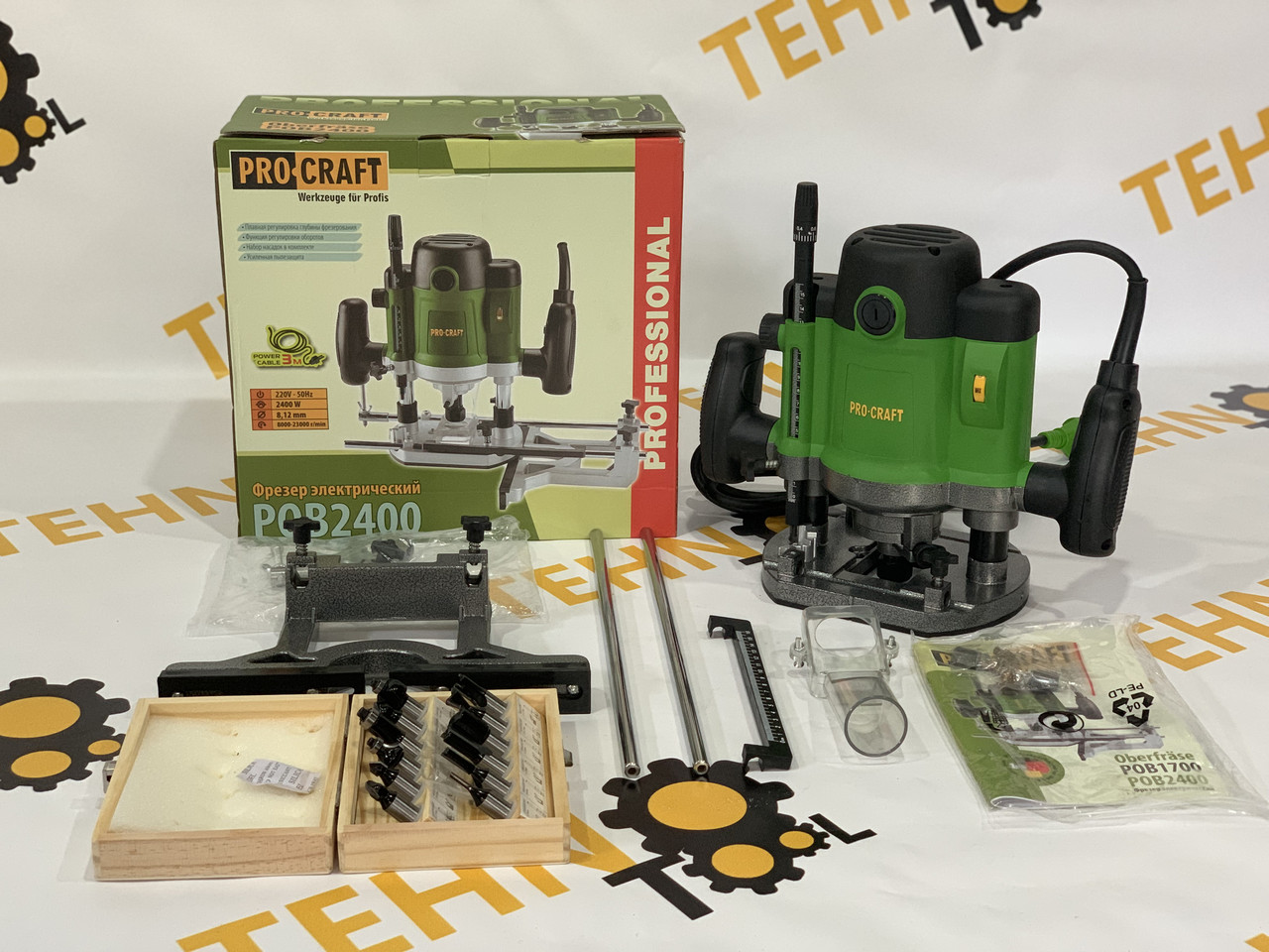 Фрезер ручний ProCraft POB-2400 з набором фрез 12 шт.