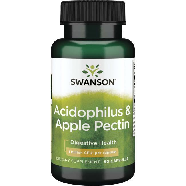 Ацидофил і яблучний пектин, Acidophilus & Apple Pectin, Swanson, 90 капсул