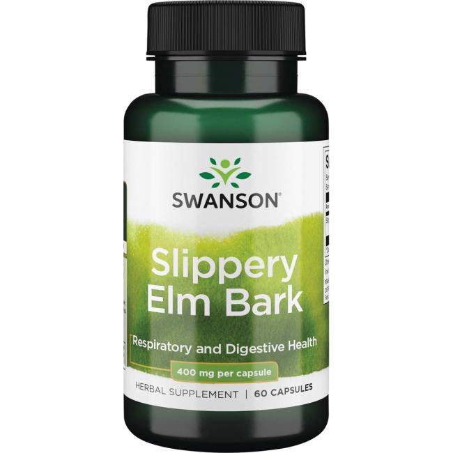 Кора іржавого в'яза, Slippery Elm Bark, Swanson, 400 мг, 60 капсул, фото 1