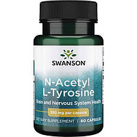 Н-ацетил Л-тирозин, Swanson, 350 мг, 60 капсул