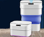 Відро для сміття з сенсорним датчиком складне 8 л сміттєвий кошик з автоматичним відкриттям ZSW-L11, фото 3