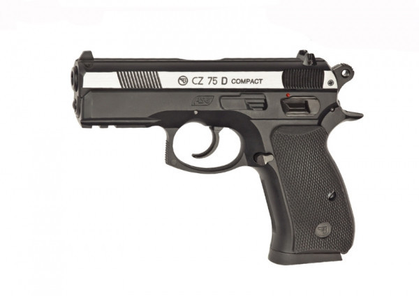 Пістолет ASG CZ 75D Compact вставка нікель, фото 1