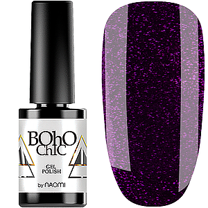 Гель-лак Boho Chic №139, 6 мл темно-фіолетовий з яскраво-малиновим мерехтінням