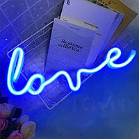Настенный неоновый светильник-ночник Love Decoration Lamp 15*35 см - Синий