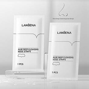 Смужка-пластир Lanbena Deep Cleansing Nose Strips для носа від чорних цяток з екстрактом алое (1 штука)