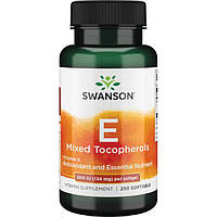 Витамин Е, Swanson, Vitamin E Mixed Tocopherols, 200 IU (134 мг), 250 капсул