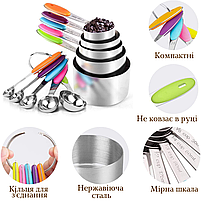Набір ковшів і мірних ложок Cooking House з нержавіючою сталі 10шт., фото 3