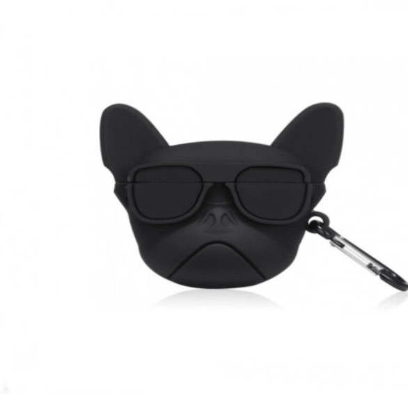 Чохол для навушників AirPods Pro бульдог чорний, фото 1