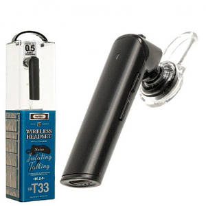 Bluetooth гарнітура Remax RB-T33 бездротова моно гарнітура, навушник з мікрофоном, чорний