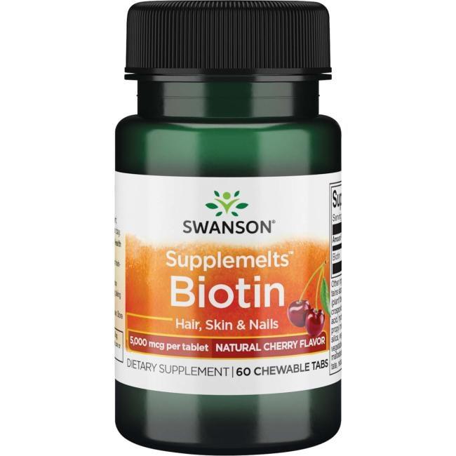 Біотин (під'язикова форма), Swanson, Sublingual Biotin, 5,000 мкг, 60 табл
