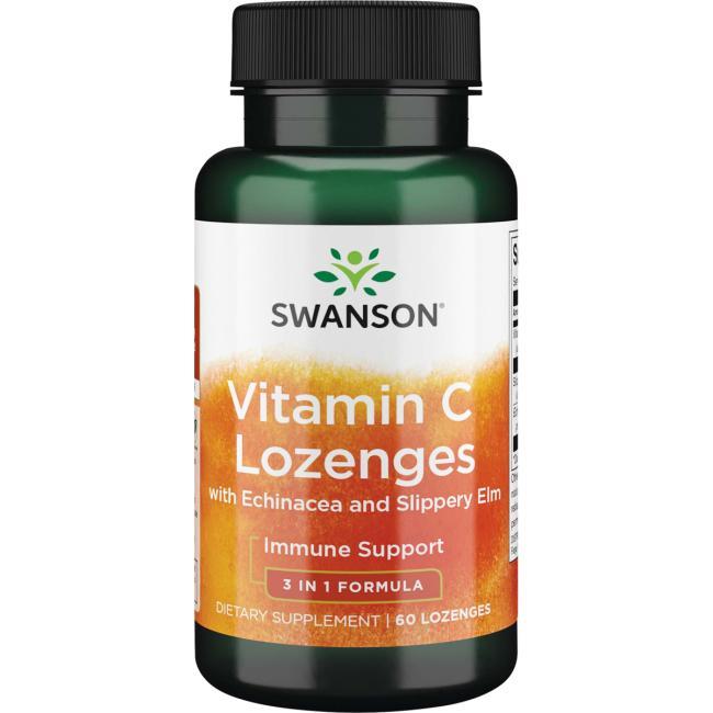 Льодяники з іржавого в'яза, Swanson, Slippery Elm Lozenges, 60 льодяників